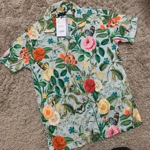 Zara - Floral Print Polo Shirt